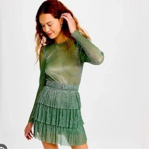 Sabina Musayev Shimmering Green Party Dress
